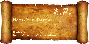 Mozsár Petra névjegykártya